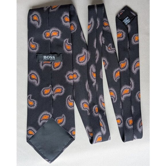 BOSS Hugo Boss 100% Silk Paisley Tie Made in Italy - Picture 3 of 4